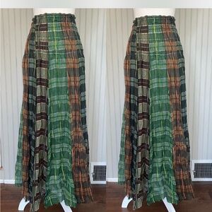 Free people lausanne convertible maxi skirt/dress XS green and orange